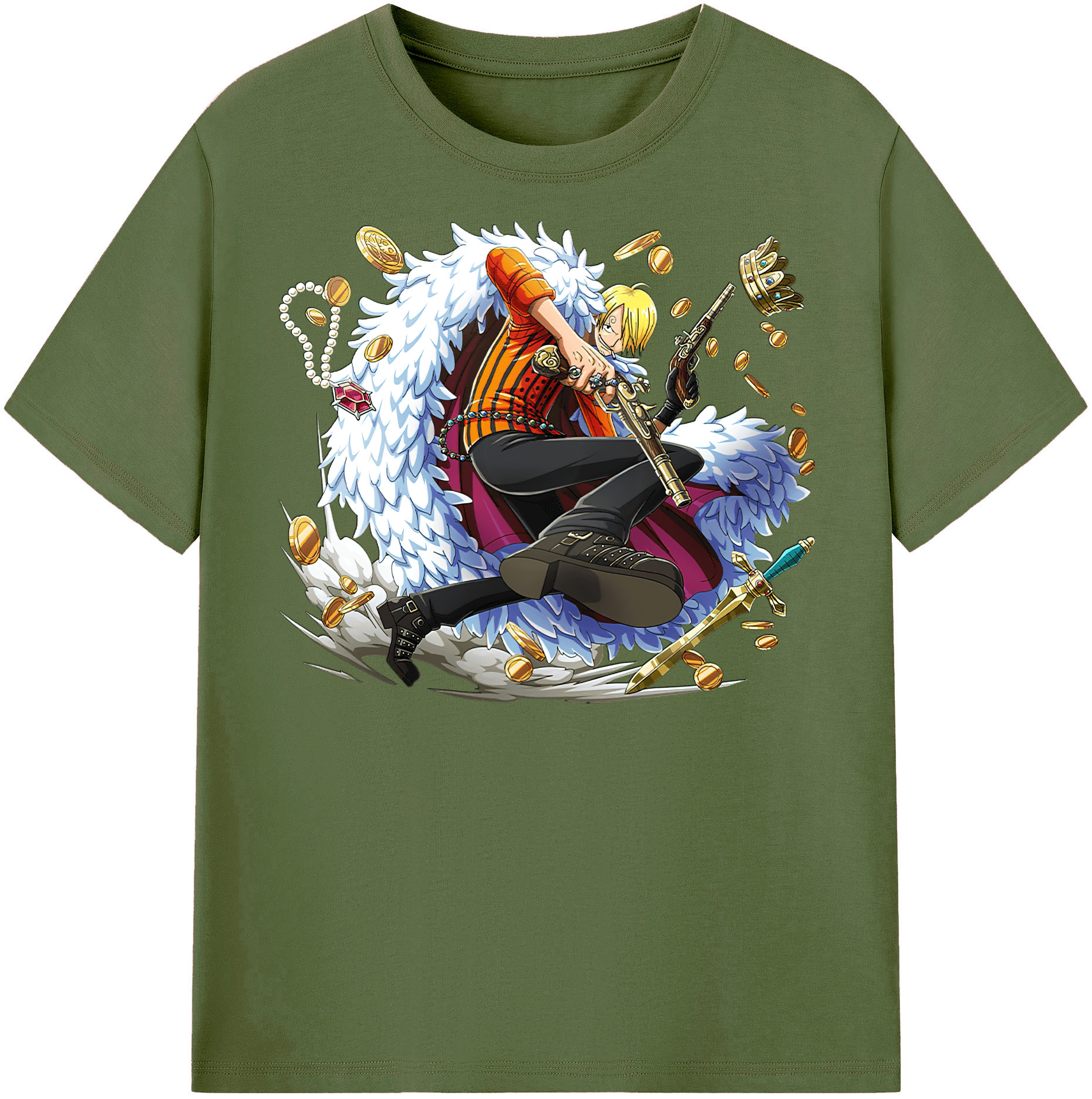 ワンピース サンジ ONE PIECE Sanji 綿100％半袖Tシャツ（フロントプリント）